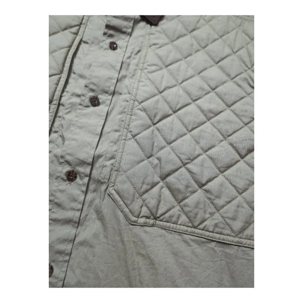 WOOLRICH Size L Men's Hunting Shooting Shirt Insulated Pads  Khaki Sportsman - Picture 12 of 13